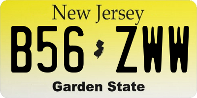 NJ license plate B56ZWW
