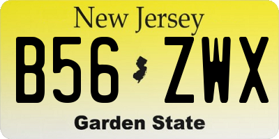 NJ license plate B56ZWX
