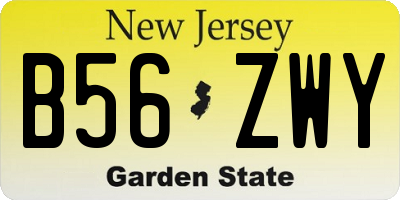 NJ license plate B56ZWY