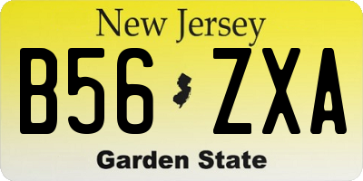 NJ license plate B56ZXA
