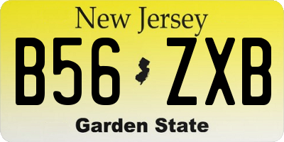 NJ license plate B56ZXB