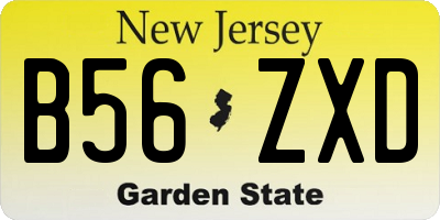 NJ license plate B56ZXD