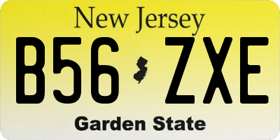 NJ license plate B56ZXE