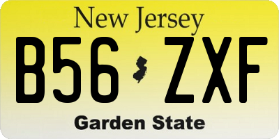 NJ license plate B56ZXF