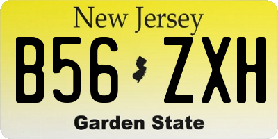 NJ license plate B56ZXH