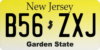 NJ license plate B56ZXJ