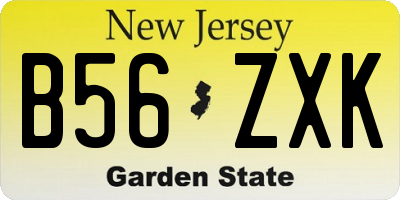 NJ license plate B56ZXK