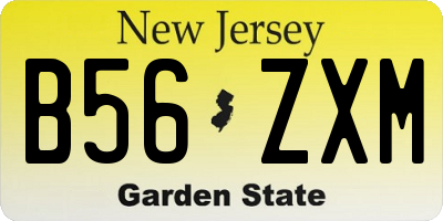 NJ license plate B56ZXM