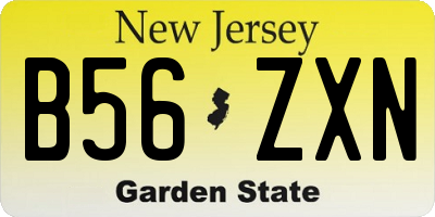 NJ license plate B56ZXN