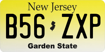 NJ license plate B56ZXP