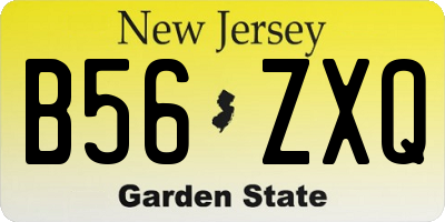 NJ license plate B56ZXQ