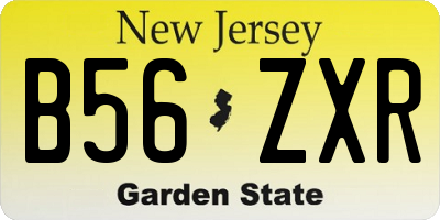 NJ license plate B56ZXR