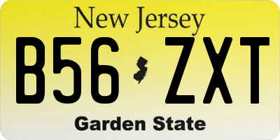 NJ license plate B56ZXT