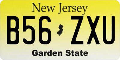NJ license plate B56ZXU