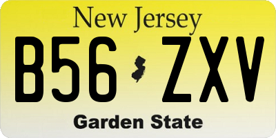 NJ license plate B56ZXV
