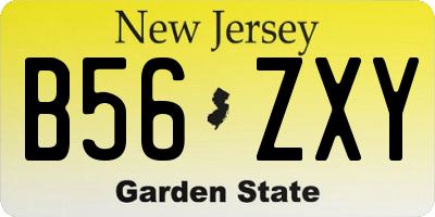 NJ license plate B56ZXY