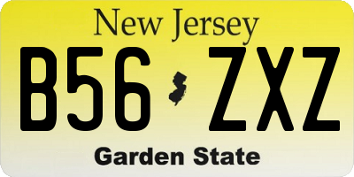 NJ license plate B56ZXZ