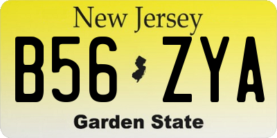 NJ license plate B56ZYA