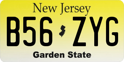 NJ license plate B56ZYG