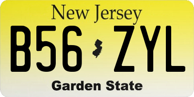 NJ license plate B56ZYL