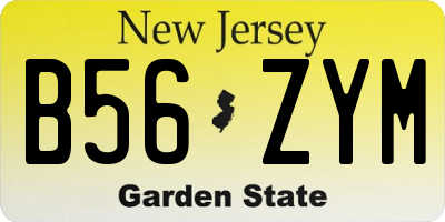 NJ license plate B56ZYM