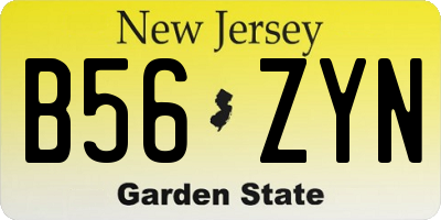 NJ license plate B56ZYN