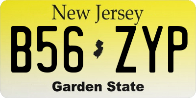 NJ license plate B56ZYP