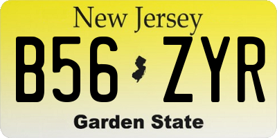 NJ license plate B56ZYR