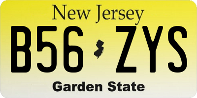 NJ license plate B56ZYS