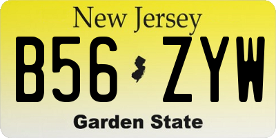 NJ license plate B56ZYW