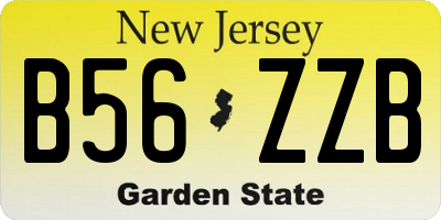 NJ license plate B56ZZB