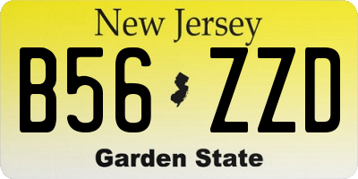 NJ license plate B56ZZD