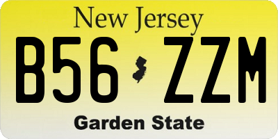NJ license plate B56ZZM