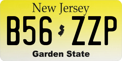 NJ license plate B56ZZP