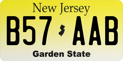 NJ license plate B57AAB