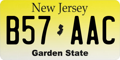 NJ license plate B57AAC