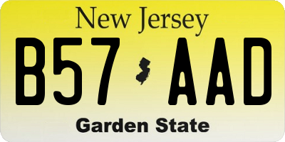 NJ license plate B57AAD