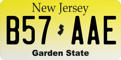 NJ license plate B57AAE