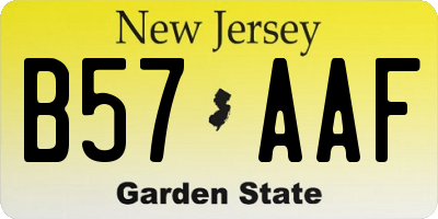 NJ license plate B57AAF