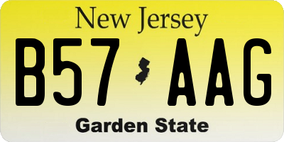 NJ license plate B57AAG