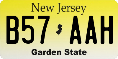 NJ license plate B57AAH