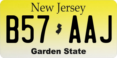 NJ license plate B57AAJ