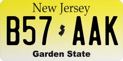 NJ license plate B57AAK