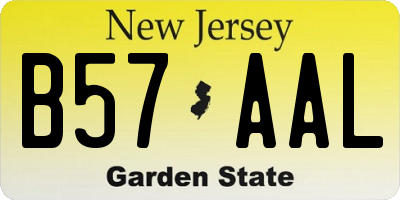 NJ license plate B57AAL