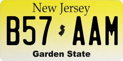 NJ license plate B57AAM