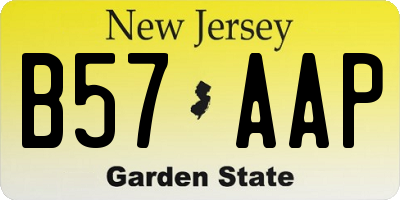 NJ license plate B57AAP