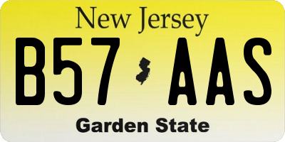 NJ license plate B57AAS
