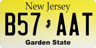 NJ license plate B57AAT