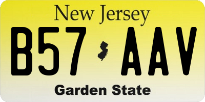 NJ license plate B57AAV