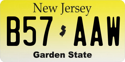 NJ license plate B57AAW